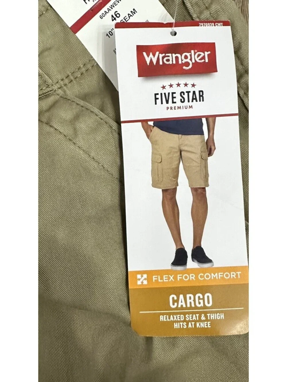 Wrangler Flex Relaxed Fit Cargo Shorts Mens 46 NWT Five Star Heritage